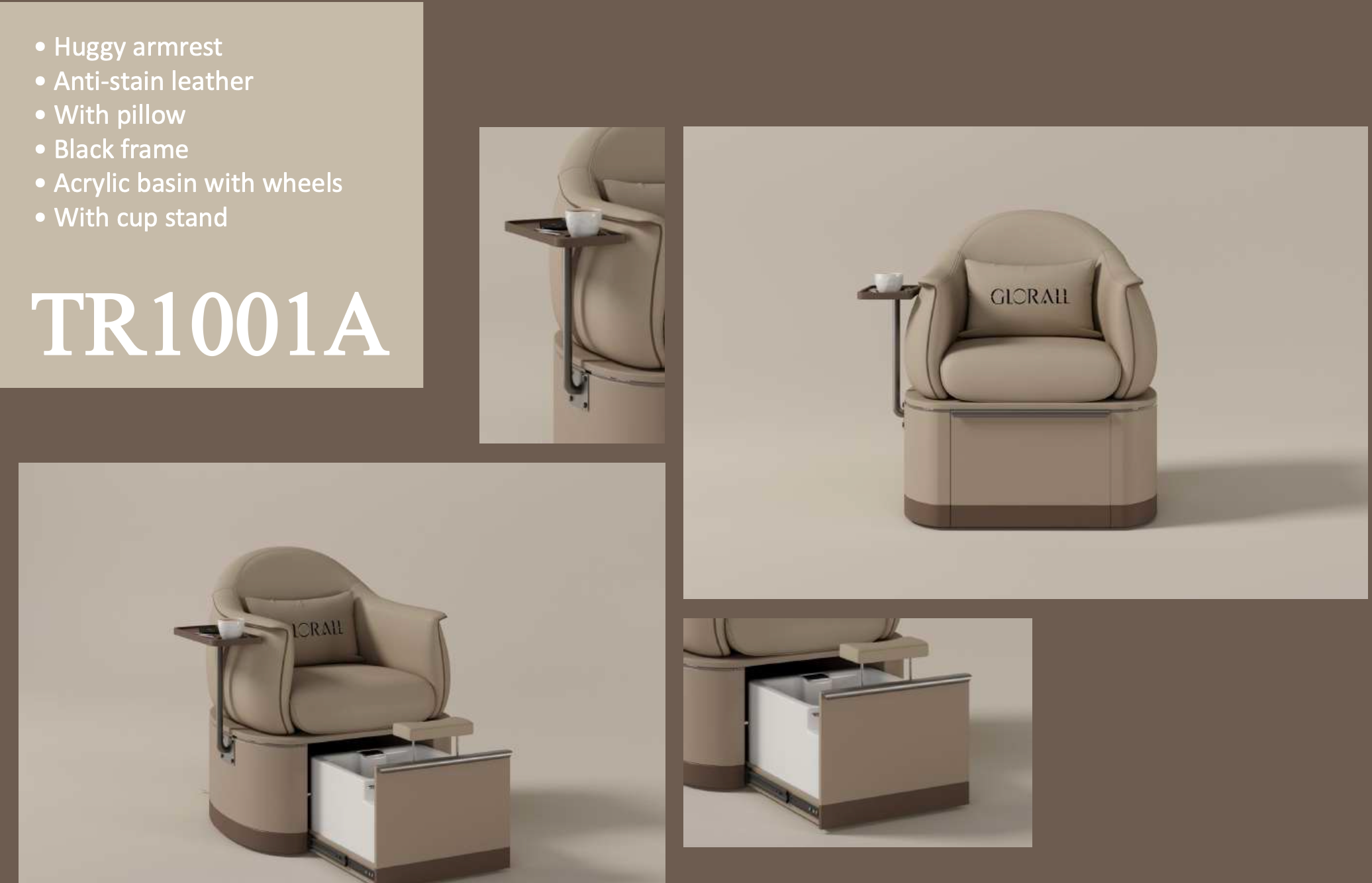 Низкий стул для педикюра Stool for Pedi TR3005B
